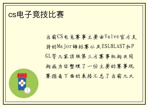 cs电子竞技比赛